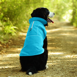 Vivaglory Fleece Vest Dog Cold Weather Sweater for Small Dogs, Adjustable Winter Warm Clothes with Two-Way Zipper Opening, Reflective Coats Pet Jacket for Puppies Small Medium Large Dogs