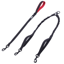 Load image into Gallery viewer, VIVAGLORY Double Dog Leash, No Pull &amp; Tangle Free Bungee Leash for Two Dogs with Traffic Handles Reflective for Medium to Large Dogs for Daily Walking &amp; Training