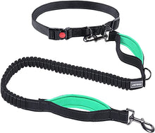 Load image into Gallery viewer, VIVAGLORY Hands Free Dog Leash with Dual Advanced Anti-Shock Bungees and Padded Handles, Reflective Waist Running Leash with Adjustable Belt for Training Jogging for Medium Large Dogs