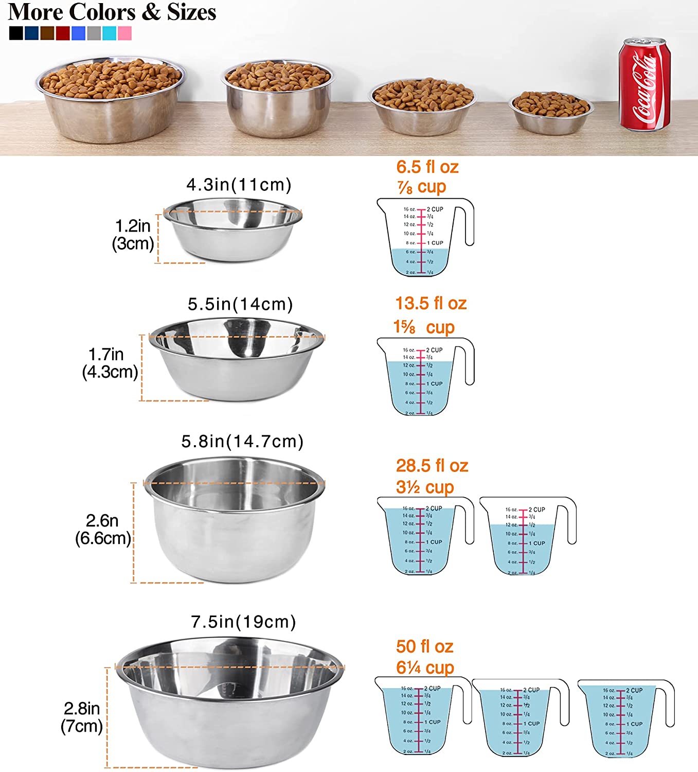 Vivaglory Dog Bowls Set with Double Stainless Steel Feeder Bowls and W –  VIVAGLORY