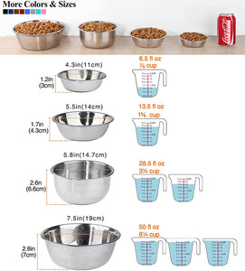 Vivaglory Dog Bowls Set with Double Stainless Steel Feeder Bowls and Wider Non Skid Spill Proof Silicone Mat for Cats Puppies Dogs