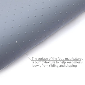 Vivaglory Pet Food Mat 24" L x 16" W or 19" L x 12" W, Waterproof Non-Slip Food Grade Silicone Mat with Raised Edge, Anti-Messy Dog Bowl Mat for Food and Water for Dogs Cats