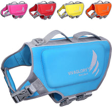 Load image into Gallery viewer, VIVAGLORY Neoprene Dog Life Jacket Reflective &amp; Adjustable Life Vest with Superior Buoyancy and Rescue Handle for Swimming &amp; Boating