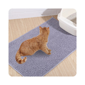 Vivaglory Cat Litter Mats, 31"× 20" Large or 35"× 25" Extra Large Super Soft Microfiber Pet Mats for Litter Boxes with Waterproof Back, Machine Washable