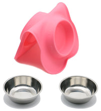 Load image into Gallery viewer, Vivaglory Dog Bowls Stainless Steel Water and Food Puppy Cat Bowls with Non Spill Skid Resistant Silicone Mat