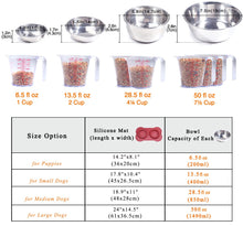 Load image into Gallery viewer, Vivaglory Dog Bowls Stainless Steel Water and Food Puppy Cat Bowls with Non Spill Skid Resistant Silicone Mat